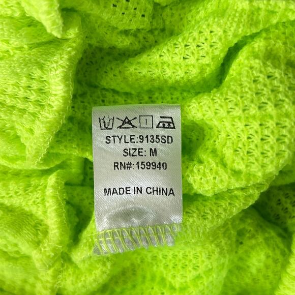Fashion Nova Sweater Womens M Neon Yellow Cropped Cut Me Off‎ Sweater NEW - Picture 11 of 14